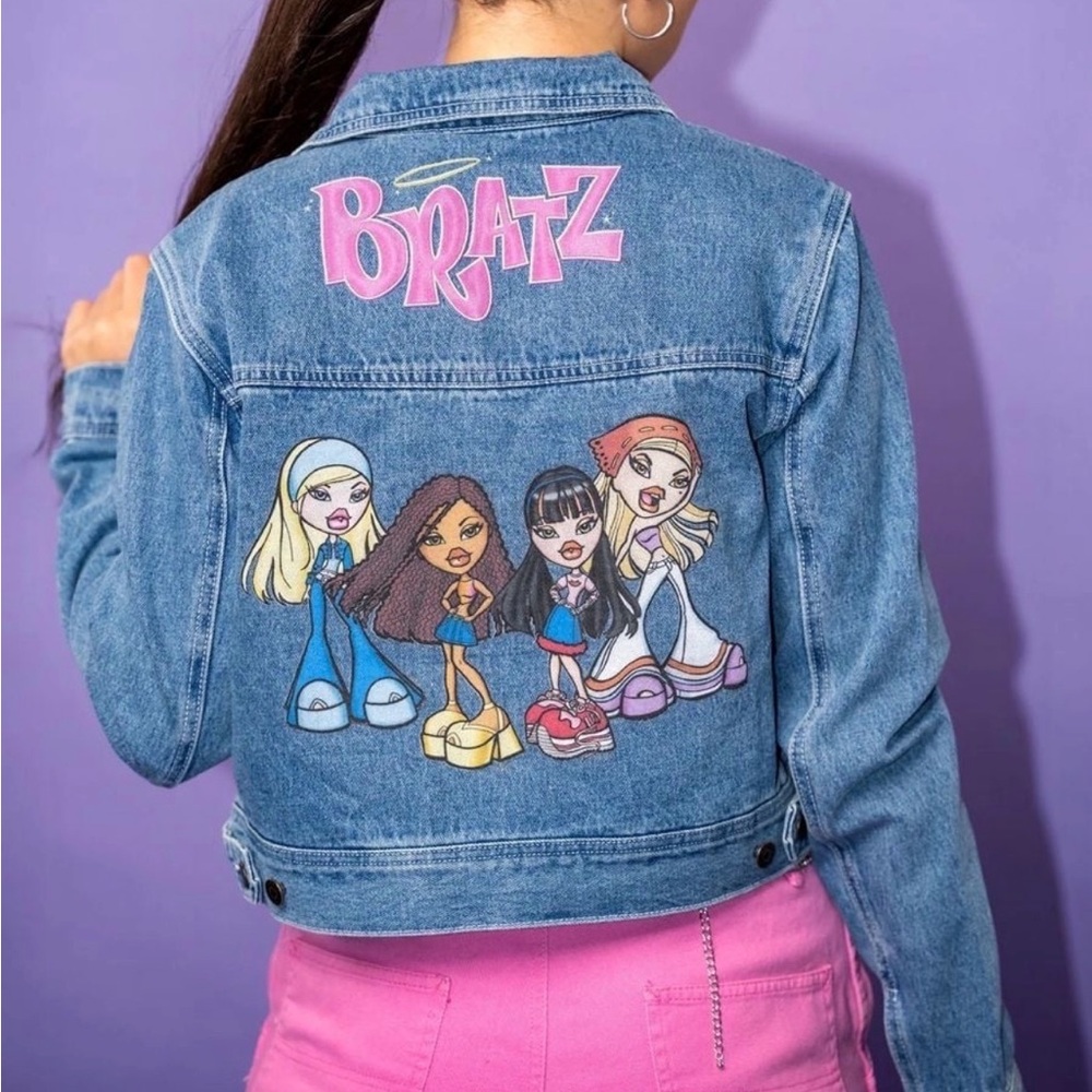 NWT Cakeworthy Bratz Doll Cropped Denim Y2K Jean Jacket